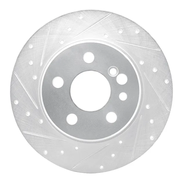 R1 Concepts EDZ-63022L Brake Rotor Drilled and Slotted Silver